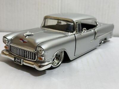 JADA BIGTIME BTK 1955 CHEVY BEL AIR SILVER 1:24 DIECAST MODEL CAR NEW NO BOX