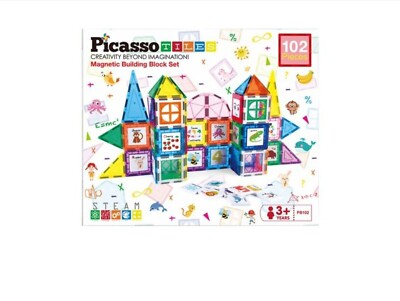 PICASSO TILE Magnetic Tiles Building Block Set 102 pieces, Brand new