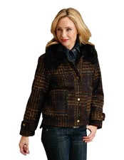 Stetson Western Jacket Womens Snap Plaid Xl Blue 11-098-0539-7054 Bu