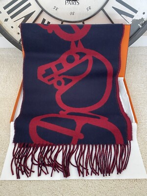 小物 hermes archive bi-color stole muffler Hermes Muffler Scarf Echarpe Boucles et Camails Reversible