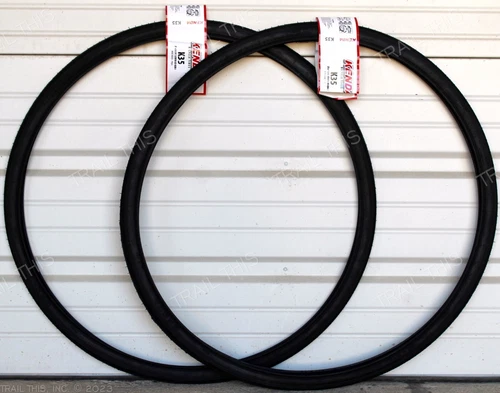 2 Kenda K35 BLACK Wall 27 x 1-1/4" Road Bicycle Tires Wire Bead Fixie Two-Pack