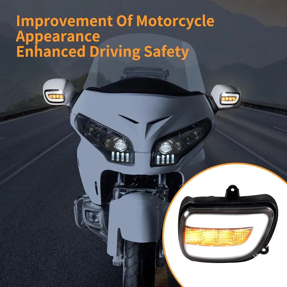 Luz de señalización de giro LED delantera apta para Honda Goldwing 1800 GL1800 2001-2017 2016 Foto 4 de 4