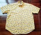 Nautica Sailboats Boats Collar Shirt Men Large Nautical Sail Preppy Coastal Golf