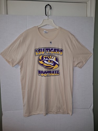 Bella Canvas Mens Short Sleeve Tan LSU FOOTBALL T-shirt Size 2XL