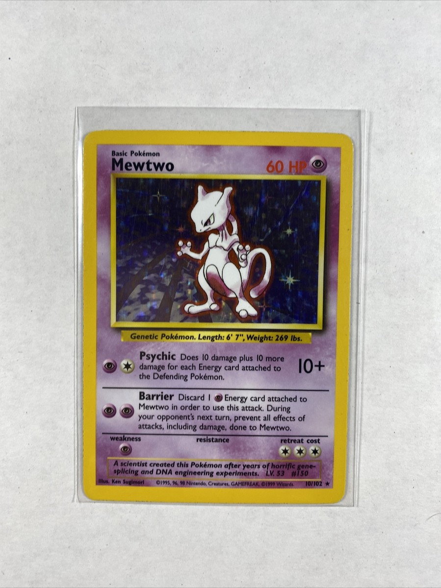 Pokemon Mewtwo Base Set 10/102 Holo Rare Card | eBay
