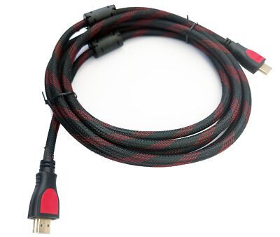 3 Meter HDMI Ferrit Geflochtenes Kabel für 24'' LG 24MP59G-P