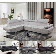 Divano angolare soggiorno sofà destro o sinistro ecopelle microfibra salotto |5