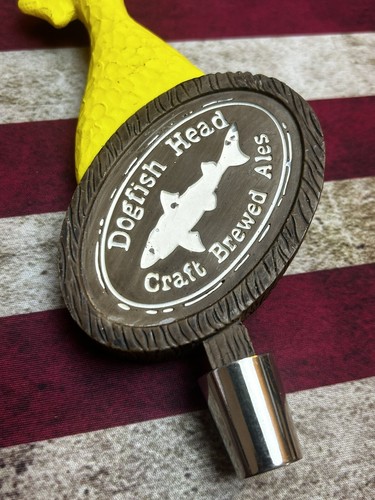 Dogfish Head Craft Brewed Ales Yellow Shark Beer Tap Handle Man Cave 13" 2014 - Picture 8 of 15
