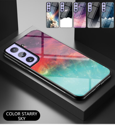 Shockproof Tempered Glass Gradient Case for Samsung S25 FE S24 S23 S25 Ultra