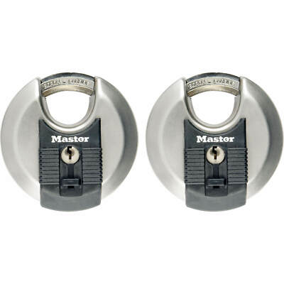 Masterlock Excell Edelstahl Diskus Vorhängeschloss 2er Pack gleichschließend 70 mm Stan