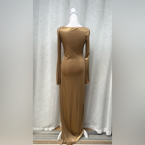 BCBG Maxikleid Kleid Metallic Gold Langarm - Bild 9 von 11