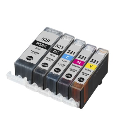 5 Tintenpatronen für Canon Pixma iP3600 iP4600 iP4700 MP540 MP550 PGI520 CLI521