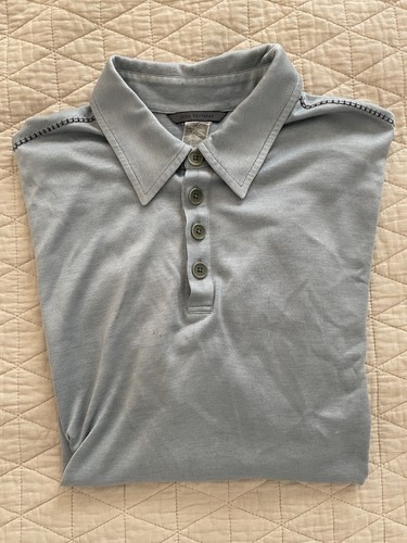 John Varvatos, john varvatos collection Vintage Silk Blend Jersey Knit Polo Shirt Size XL $195