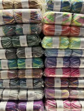 Basics Multi range knitting wool pack of 5x 100g acrylic polyester yarn 3mm yarn