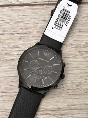 EMPORIO ARMANI BROWN LEATHER STRAP MEN'S WATCH AR2462 | eBay
