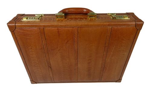 2K RARE OSTRICH LEG NEW SKIN ATTACHE CASE EXOTIC BRIEFCASE SWAYNE MENS ...