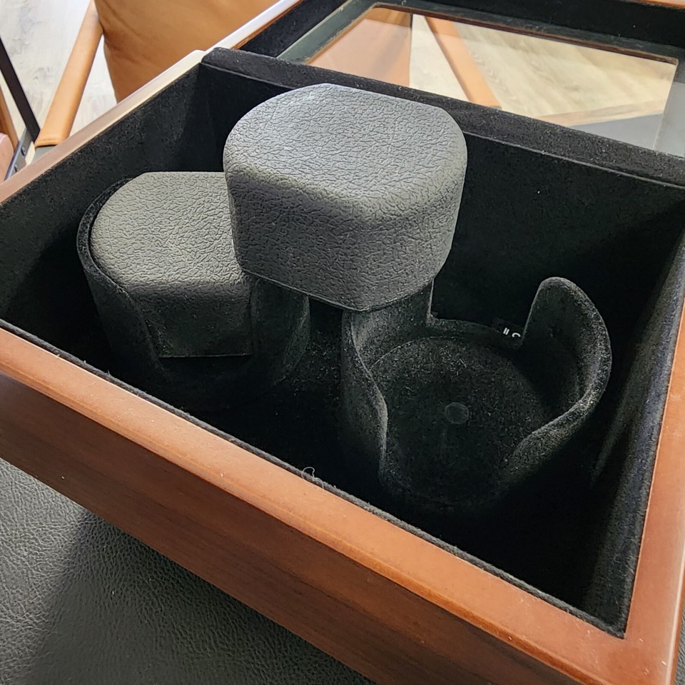 BROOKSTONE Wooden Mahogany Finish, Automatic Electric Double Watch Winder (ID8F) eBay