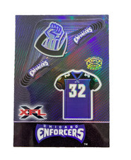 2001 Artbox XFL Chicago Enforcers Holographic Card #32 Jersey - Rare Shiny