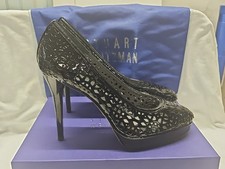 Stuart Weitzman Basket Collection Black Patent Heels Size 12M - BEAUTIFUL HEELS