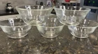 Set Of 5 Vintage PYREX #445 Clear Custard Cups Ramekin Bowls 3 Rings Smooth Edge