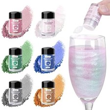 CRPTHE 6 Color Edible Glitter Set - Shimmer for Desserts  Drinks 5g/Bottle 