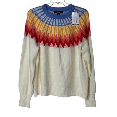 French Connection Essentials Soft Multicolor Sweater Women's Plus XXL Fair Isle