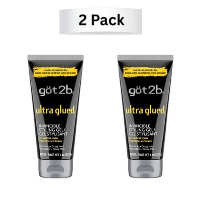 2 Got2b Ultra Glued Invincible Hair Styling 6 oz Styles Like Gel Hold Like Glue