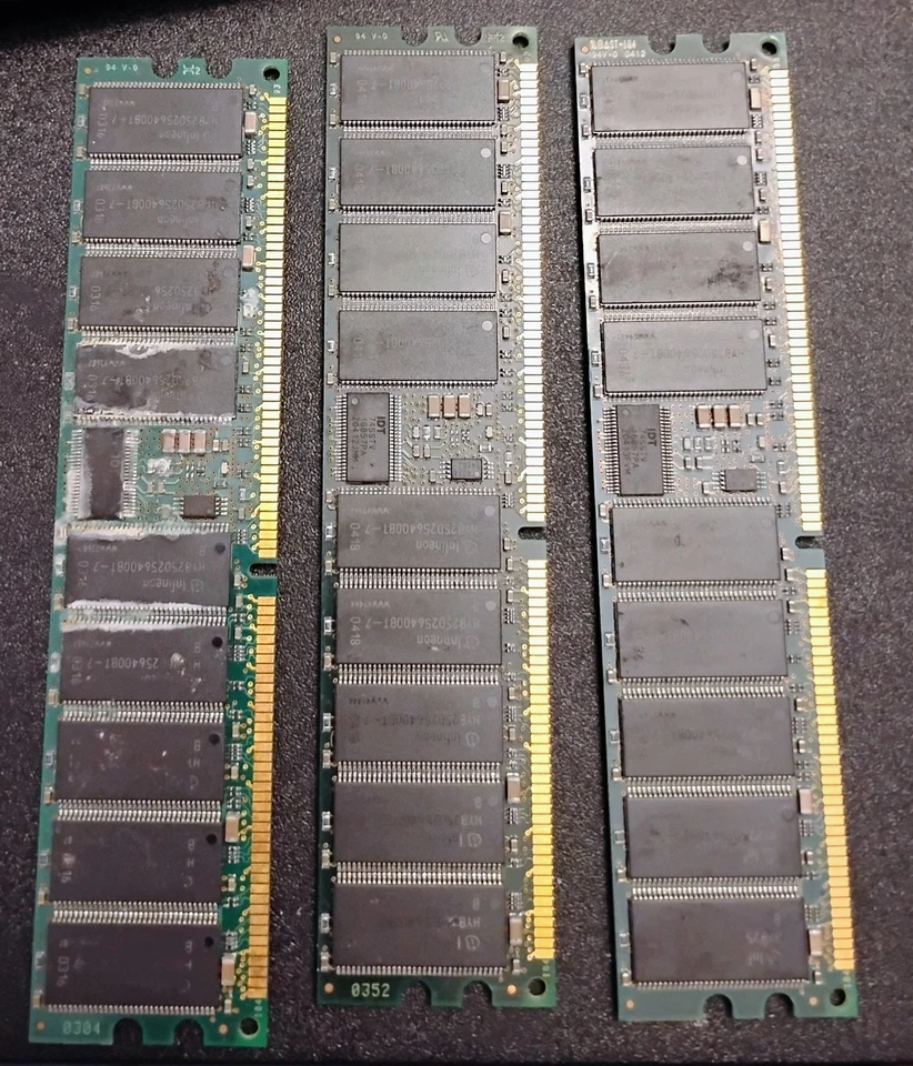 3 Memory hys72d64500gr-7-b64mx72sdram pc2100r-20330-m,512mb,ddr,266,cl2,ecc,re - Image 2 of 2