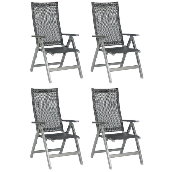Sonnenpartner 4Er-Set Klappsessel Fresno Aluminium/Textilen Anthrazit Klappstuhl-image