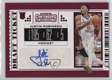 2019 Contenders Draft Picks Ticket Red Foil Justin Robinson #108 Rookie Auto RC