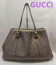 GUCCI Guccissima Abbey Leather Tote Shoulder Bag Purple Vintage Authentic