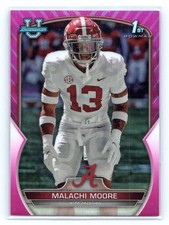 Malachi Moore 2022 Bowman University Chrome Pink Refractor #74