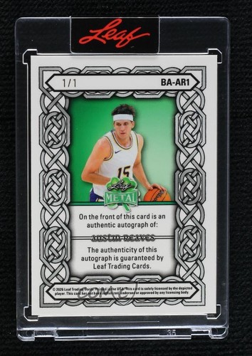 2026 Leaf Metal St Patrick's Day 1/1 Austin Reaves #BA-AR1 Auto 17uv - Picture 2 of 3