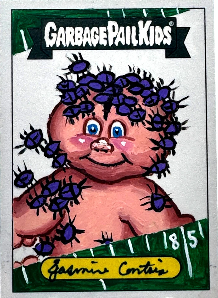 Garbage Pail Kids Sketch 1/1 редкая Topps 2020 оригинальный эскиз Жасмин Контуа GPK - Изображение 2 из 3