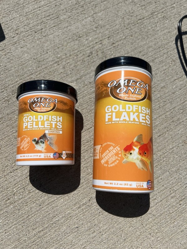 Omega One Goldfish Sinking Pellets, Omega one Goldfish Flakes