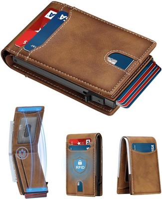 Card Wallet for Men Slim: Smart Rfid Minimalist Front Pocket Pop up Wallet with