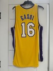 Los Angeles Lakers Pau Gasol #16 Basketball Jersey Yellow/Purple NBA — photo 2