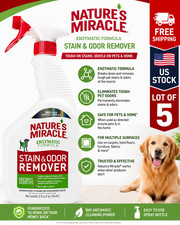 NEW 5pk Nature's Miracle Enzymatic Stain and Odor Remover for Dogs, 32 oz