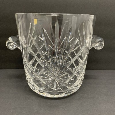 Vintage Heavy Cut Crystal Wine Cooler Champagne Ice Bucket with Handles Poland