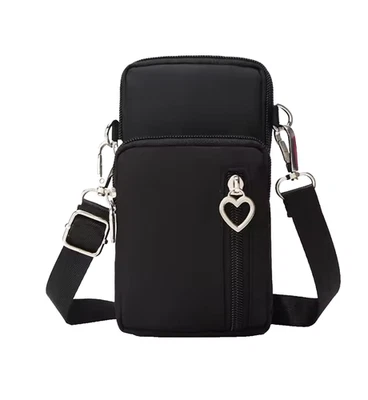 Sac Bandoulière Femme – Pochette Téléphone Portable Multifonction Noir - Photo 1/4