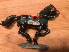 STARLUX MOYEN AGE Cheval Harnais Socle Pelouse Cavalier Chevalier Luxe