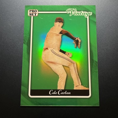 2026 Leaf Pro Set Metal Cole Carlon ''THE VINTAGE'' GREEN PRISMATIC SP #'d /3 (A1)