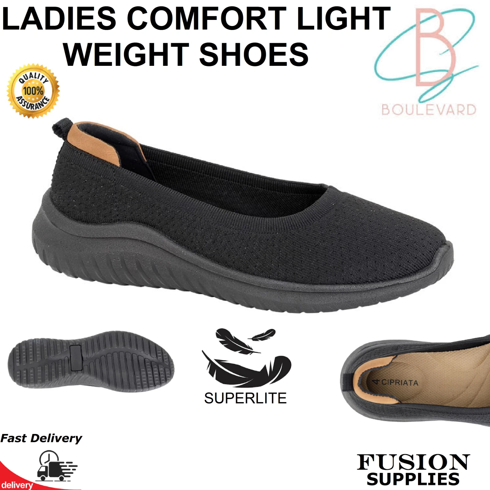NURSES BLACK COMFORT SHOES WORK NHS UNIFORM OFFICE WAITRESS SCHOOL LIGHTWEIGHT