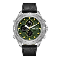 Kenneth Cole Reaction Men's Analog Digital Watch Leather Strap KRWGD7006103