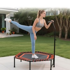 48 Inch Adjustable Handle Fitness Trampoline for Home Gym, 330LBS Capacity