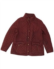 JOULES Womens Quilted Jacket UK 18 XL  Burgundy Polyamide PB02