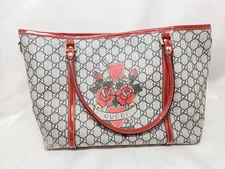 GUCCI GG Pattern Tote Bag Joy Collection Tattoo Print Leather Women's Authentic