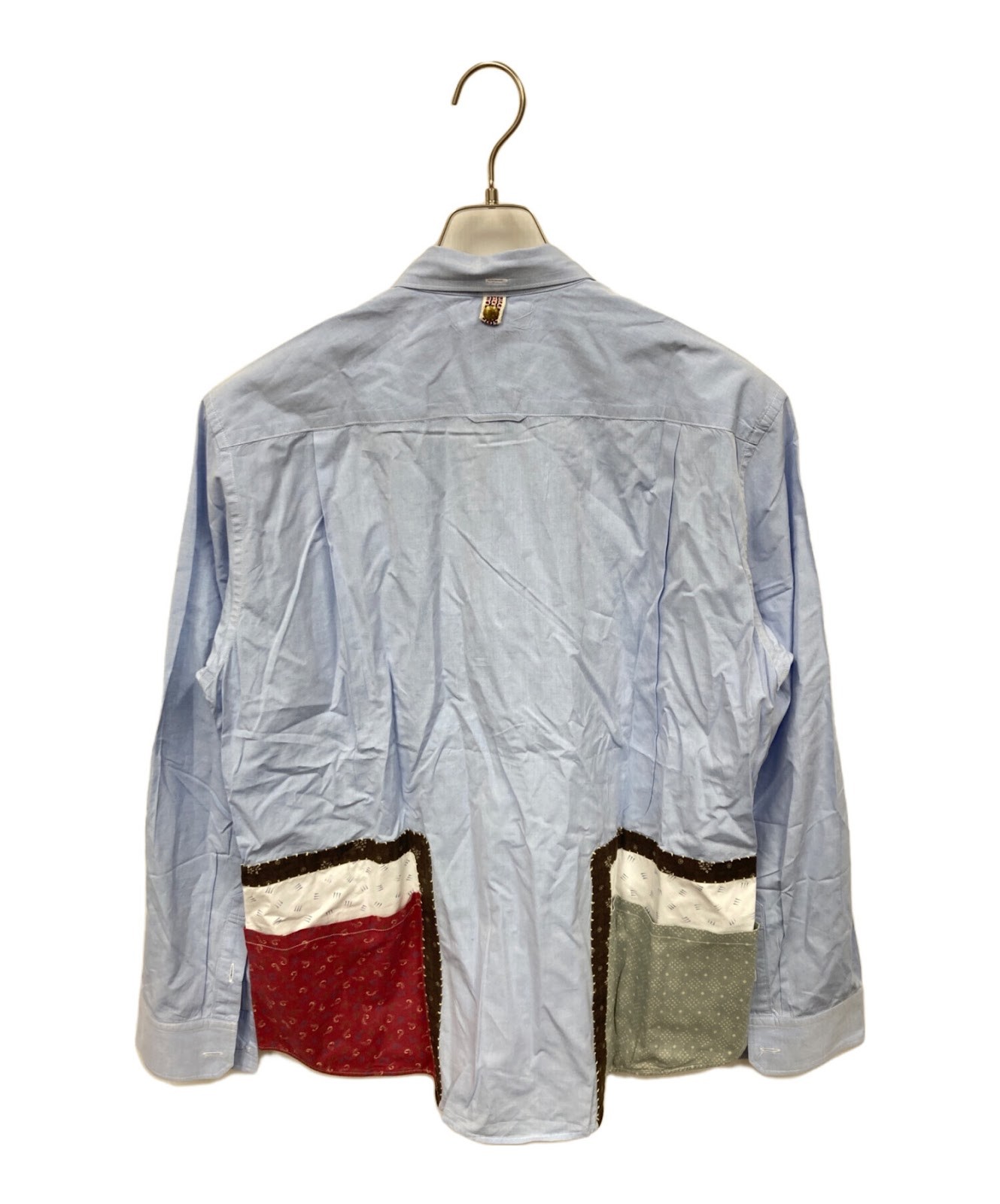 VISVIM patchwork button-down shirt Size: 4 Men Bl… - image 2