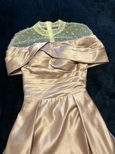 Customized Off The Shoulder Pleat Crystals Pearls Draped A Line Gowns Prom Dress