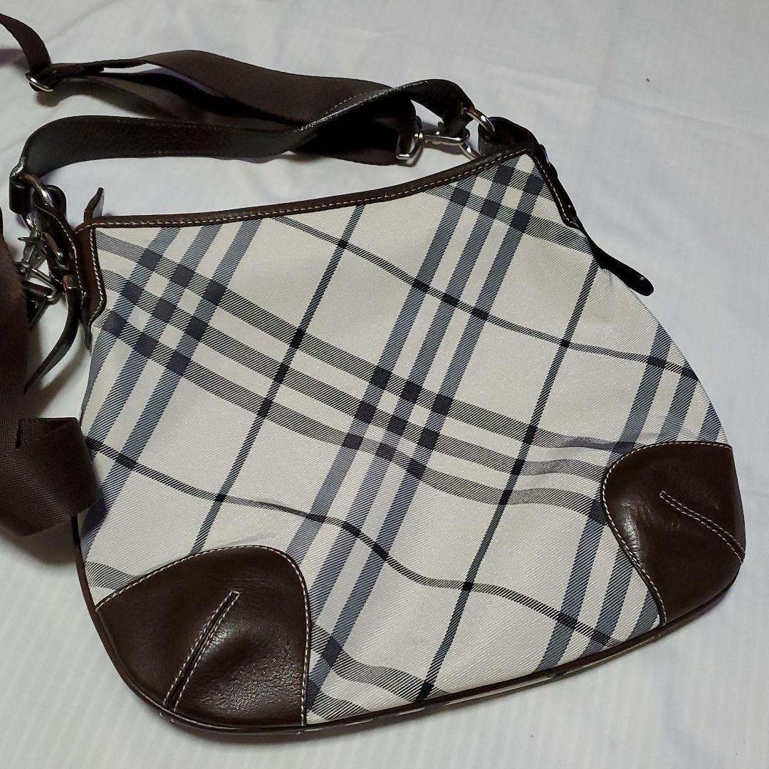 Burberry Blue Label 2way Shoulder Bag Handbag Navy Canvas Leather Logo Bag New thumbnail 17